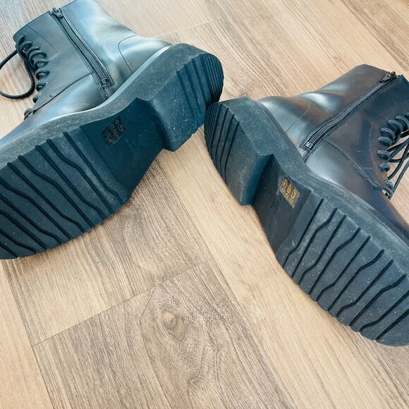 NWOT Emerson Fry Lug Sole Platform Black Boot Size 40 - Picture 10 of 12